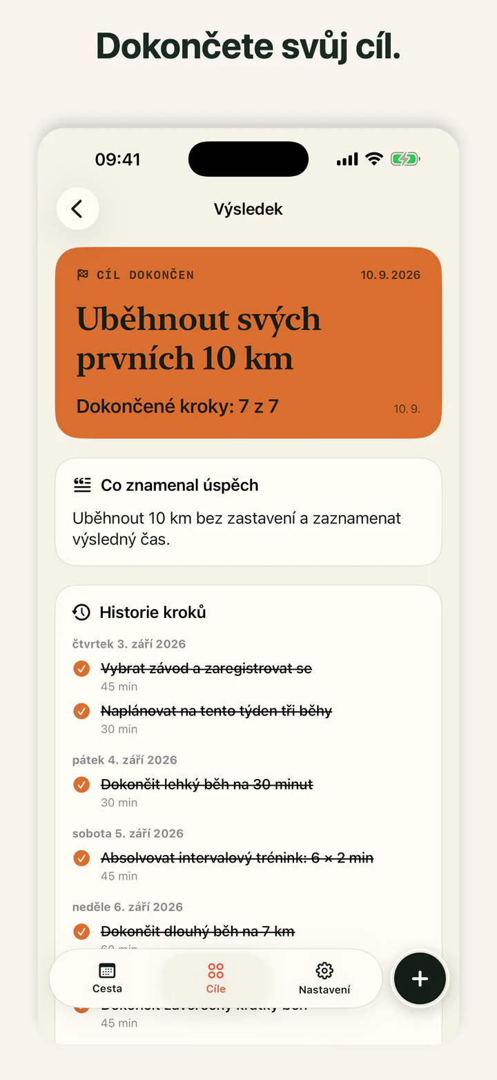 GoalLane se splněným cílem