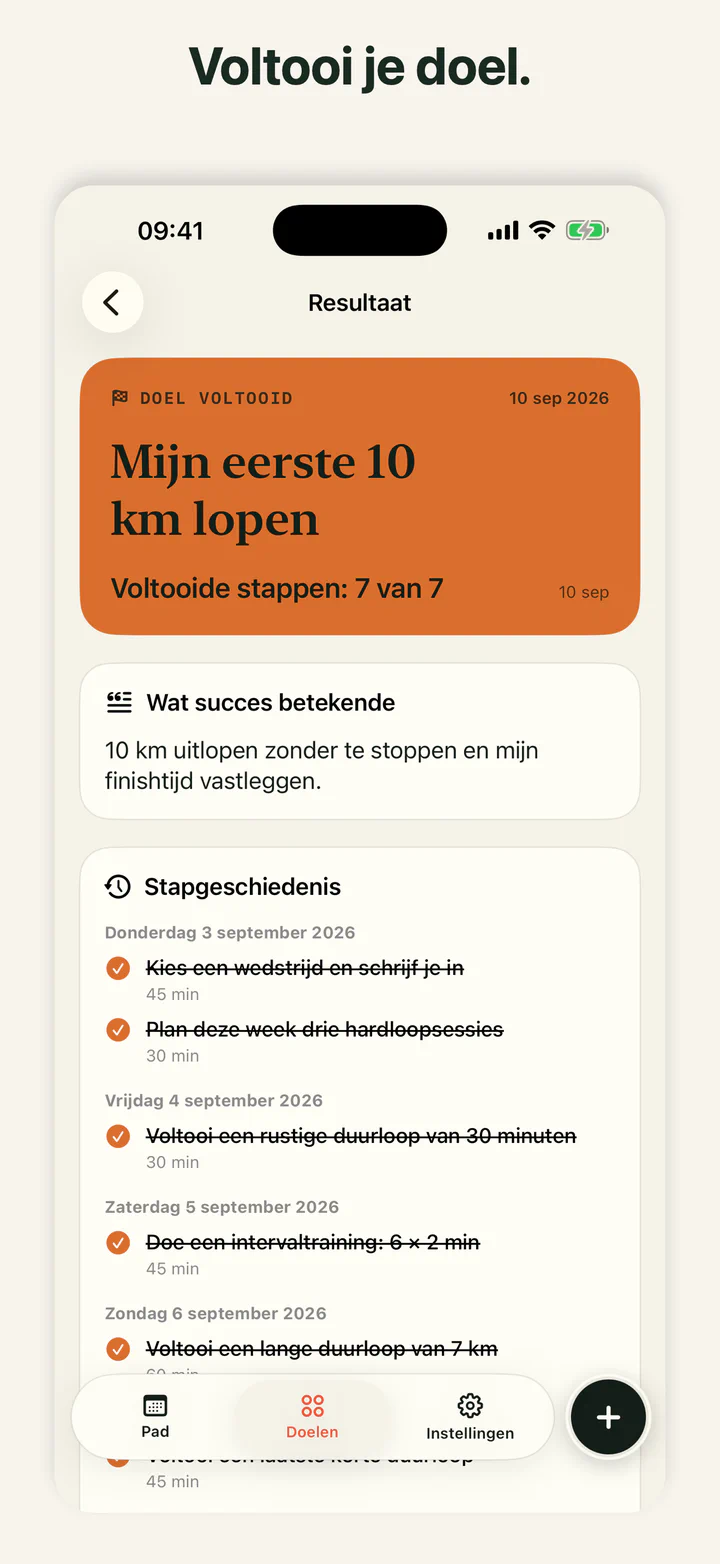 GoalLane met een voltooid doel