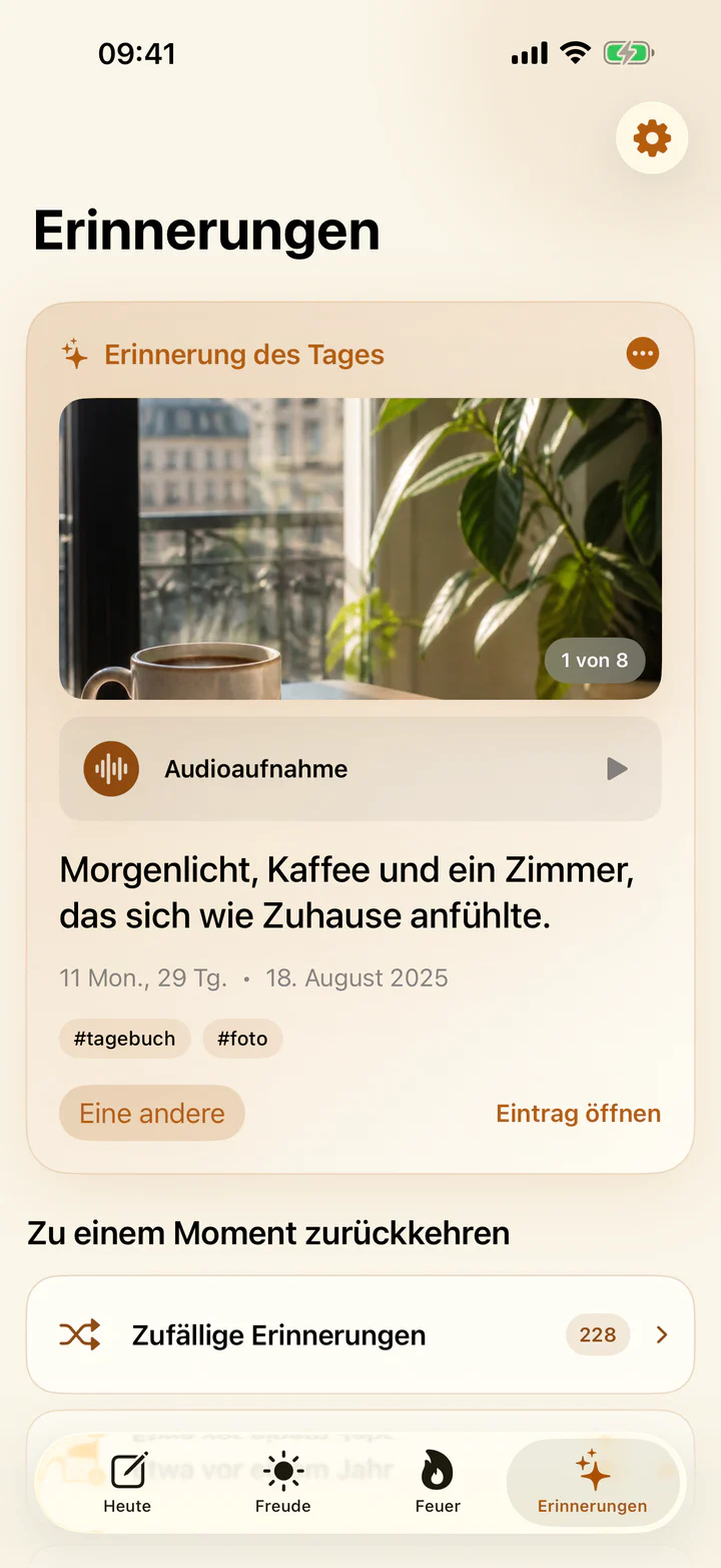 Erinnerungen mit vergangenen Freuden in Freude & Frust
