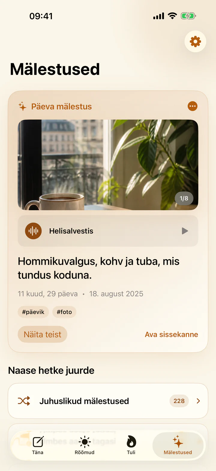 Rõõmud ja muredi mälestuste vaade varasemate rõõmudega