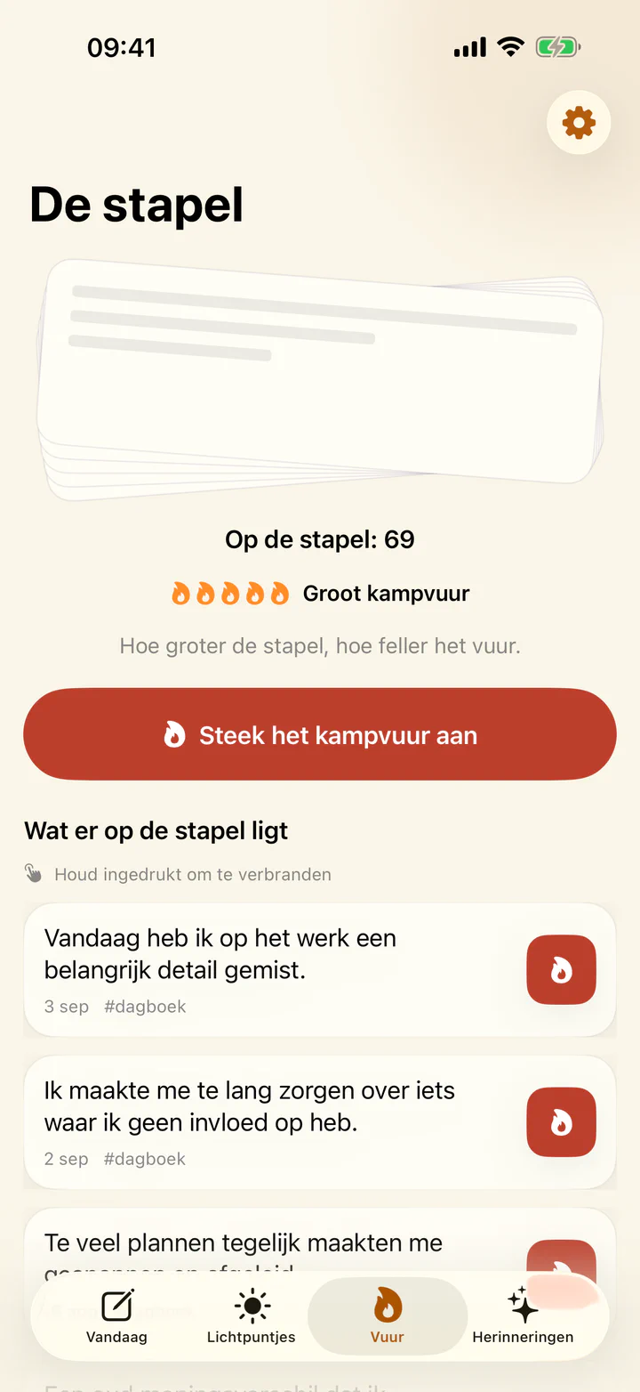 Een moeilijke dagboeknotitie wordt verbrand in Joys & Woes