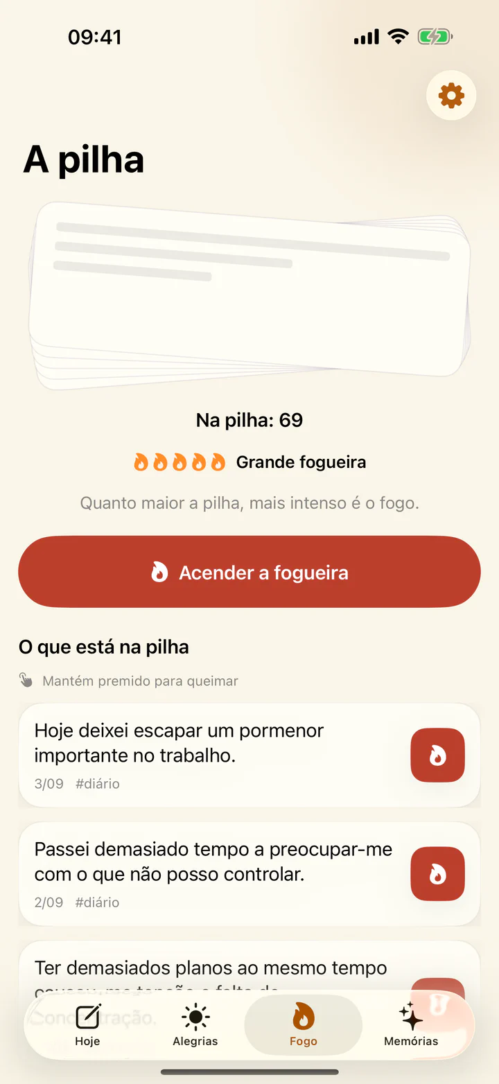 Um registo difícil a ser queimado em Alegrias e pesares