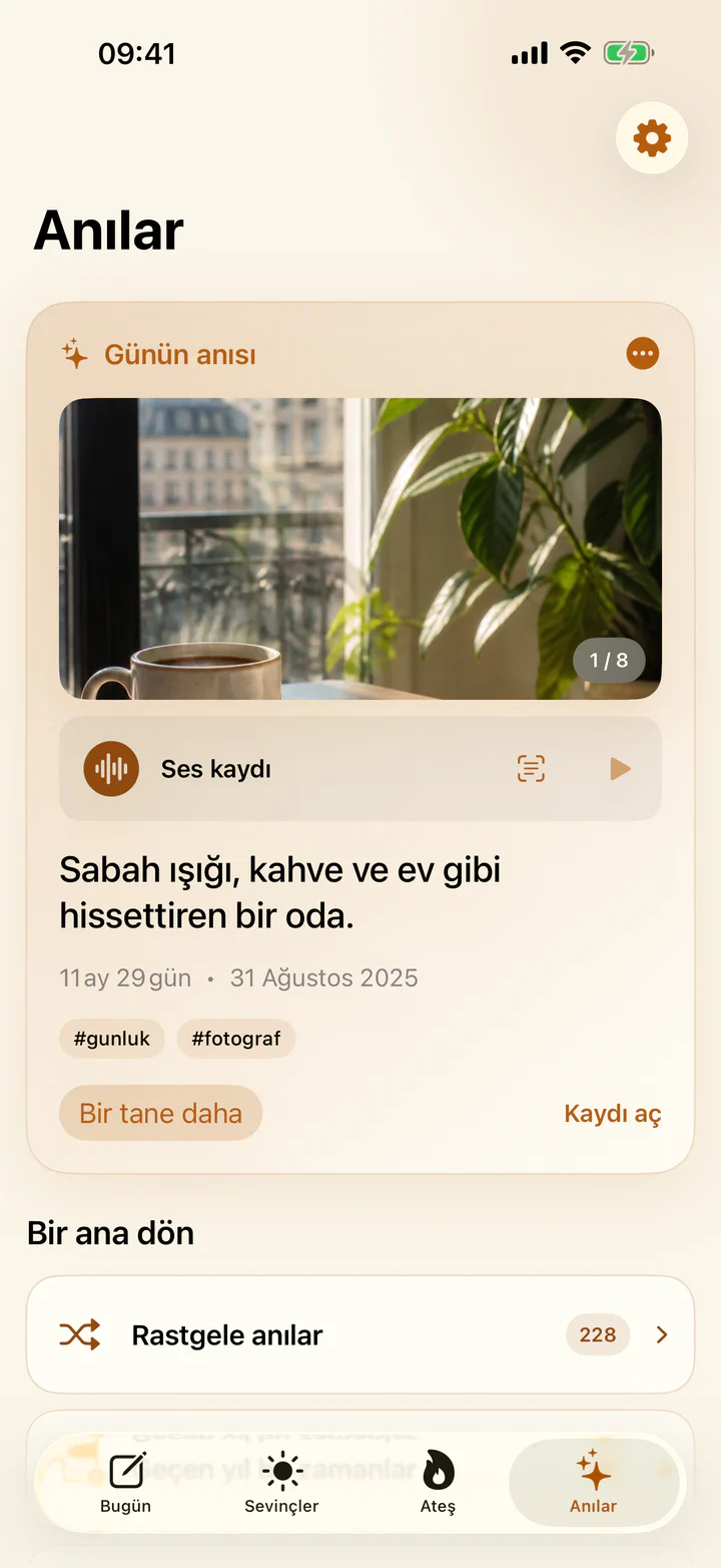 Joys & Woes Anılar ekranında geçmiş sevinçler